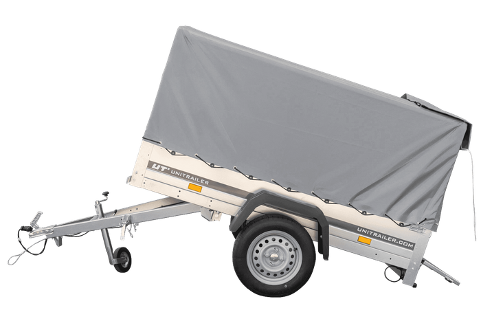 Tieflader Pkw Anhänger Garden Trailer 200 KIPP 200×106 cm 750 kg [mit Hochspriegel, Hochplane und Stützrad]-Neu