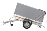Tieflader Pkw Anhänger Garden Trailer 200 KIPP 200×106 cm 750 kg [mit Hochspriegel, Hochplane und Stützrad]-Neu