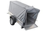 Tieflader Pkw Anhänger Garden Trailer 200 KIPP 200×106 cm 750 kg [mit Hochspriegel, Hochplane und Stützrad]-Neu