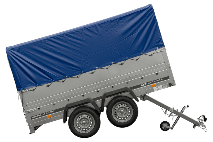 UNITRAILER GARDEN TRAILER 264/2 KIPP Doppelachsanhänger mit Stützrad, zusätzlichen Bordwänden, Spriegel und hoher Plane-Neu