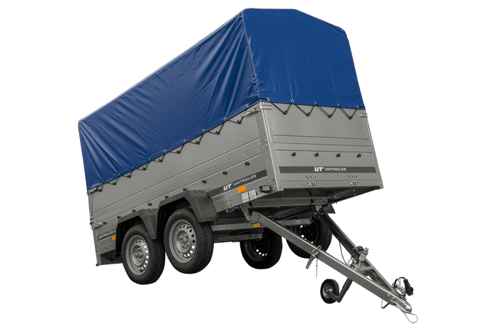 UNITRAILER GARDEN TRAILER 264/2 KIPP Doppelachsanhänger mit Stützrad, zusätzlichen Bordwänden, Spriegel und hoher Plane-Neu
