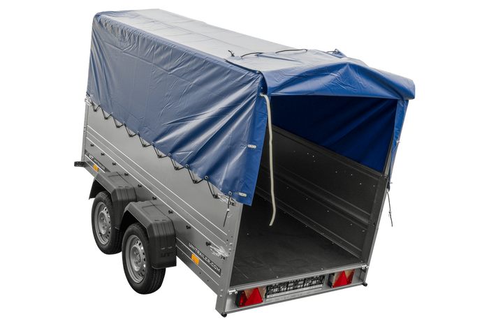 UNITRAILER GARDEN TRAILER 264/2 KIPP Doppelachsanhänger mit Stützrad, zusätzlichen Bordwänden, Spriegel und hoher Plane-Neu