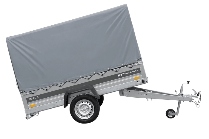 Ungebremster Anhänger 230×125 UNITRAILER FORCE 230 KIPP mit H-1100 Rahmen und grauer Hochplane-Neu