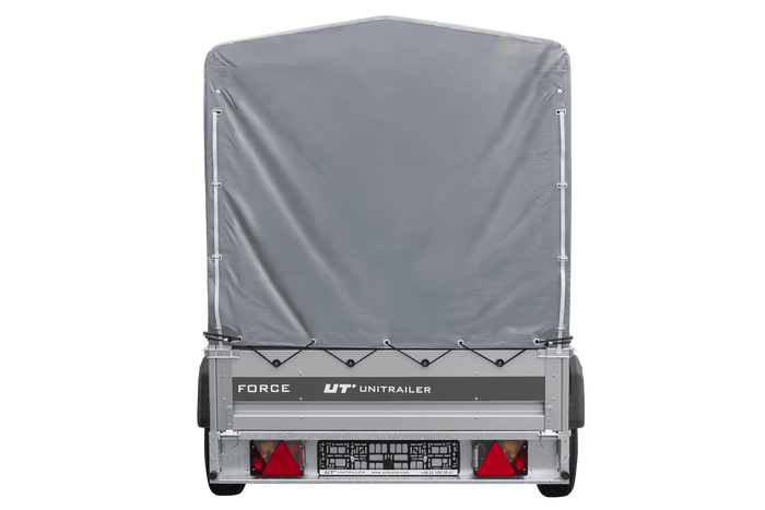 Ungebremster Anhänger 230×125 UNITRAILER FORCE 230 KIPP mit H-1100 Rahmen und grauer Hochplane-Neu