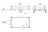 Ungebremster Anhänger 230×125 UNITRAILER FORCE 230 KIPP mit H-1100 Spriegel und blauer Hochplane-Neu