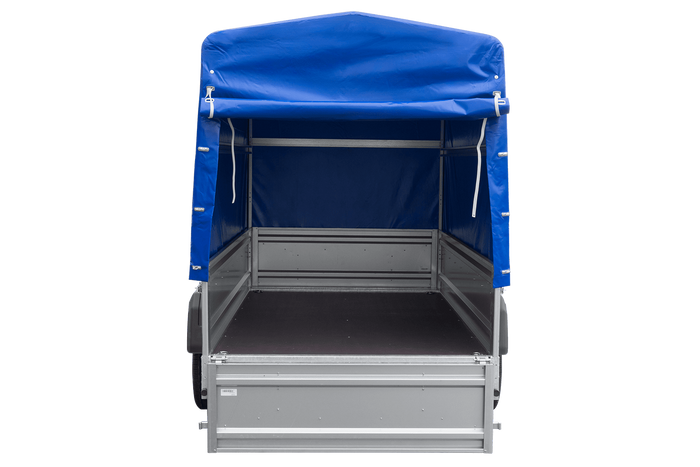 Ungebremster Anhänger 230×125 UNITRAILER FORCE 230 KIPP mit H-1100 Spriegel und blauer Hochplane-Neu