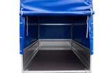 Ungebremster Anhänger 230×125 UNITRAILER FORCE 230 KIPP mit H-1100 Spriegel und blauer Hochplane-Neu