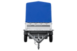 Ungebremster Anhänger 230×125 UNITRAILER FORCE 230 KIPP mit H-1100 Spriegel und blauer Hochplane-Neu