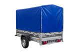 Ungebremster Anhänger 230×125 UNITRAILER FORCE 230 KIPP mit H-1100 Spriegel und blauer Hochplane-Neu