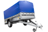 Ungebremster Anhänger 264×125 UNITRAILER FORCE 264 KIPP mit H-800 Spriegel und blauer Hochplane-Neu