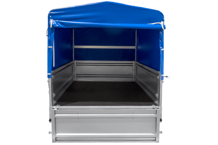 Ungebremster Anhänger 264×125 UNITRAILER FORCE 264 KIPP mit H-800 Spriegel und blauer Hochplane-Neu