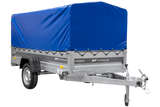 Ungebremster Anhänger 264×125 UNITRAILER FORCE 264 KIPP mit H-800 Spriegel und blauer Hochplane-Neu