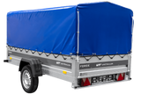Ungebremster Anhänger 264×125 UNITRAILER FORCE 264 KIPP mit H-800 Spriegel und blauer Hochplane-Neu