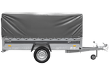 Ungebremster Anhänger 264×125 UNITRAILER FORCE 264 KIPP mit H-800 Spriegel und grauer Hochplane-Neu
