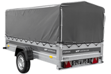 Ungebremster Anhänger 264×125 UNITRAILER FORCE 264 KIPP mit H-800 Spriegel und grauer Hochplane-Neu