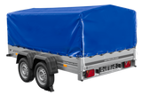 Zweiachsanhänger 264×150 UNITRAILER GARDEN 265/2 KIPP mit H-800 Rahmen und blauer Plane-Neu