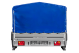 Zweiachsanhänger 264×150 UNITRAILER GARDEN 265/2 KIPP mit H-800 Rahmen und blauer Plane-Neu
