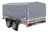 Zweiachsanhänger 264×150 UNITRAILER GARDEN 265/2 KIPP mit H-800 Rahmen und grauer Plane-Neu