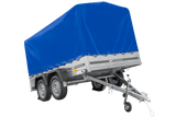 Zweiachsanhänger 264×150 UNITRAILER GARDEN 265/2 KIPP mit Rahmen H-1100 und blauer Plane-Neu