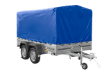 Zweiachsanhänger 264×150 UNITRAILER GARDEN 265/2 KIPP mit Rahmen H-1100 und blauer Plane-Neu