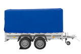 Zweiachsanhänger 264×150 UNITRAILER GARDEN 265/2 KIPP mit Rahmen H-1100 und blauer Plane-Neu