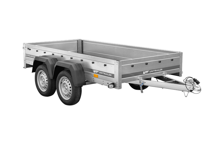 GARDEN TRAILER 264/2 KIPP Zweiachsanhänger mit Stützrad, Planenträgern, zus. Bordwänden und blauer Flachplane-Neu
